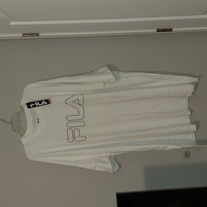 Fila White Oversized T-Shirt with Logo